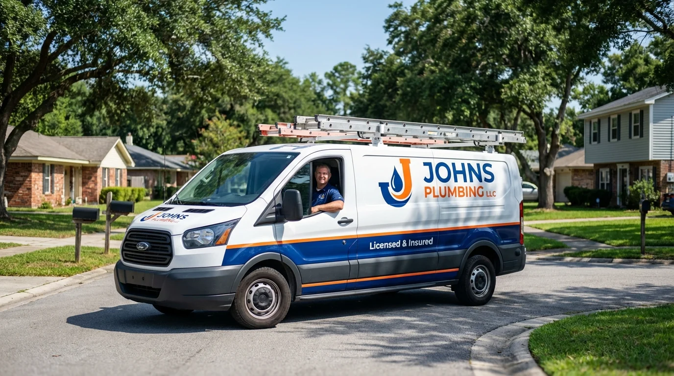 Johns Plumbing LLC service van in Bay Minette, AL