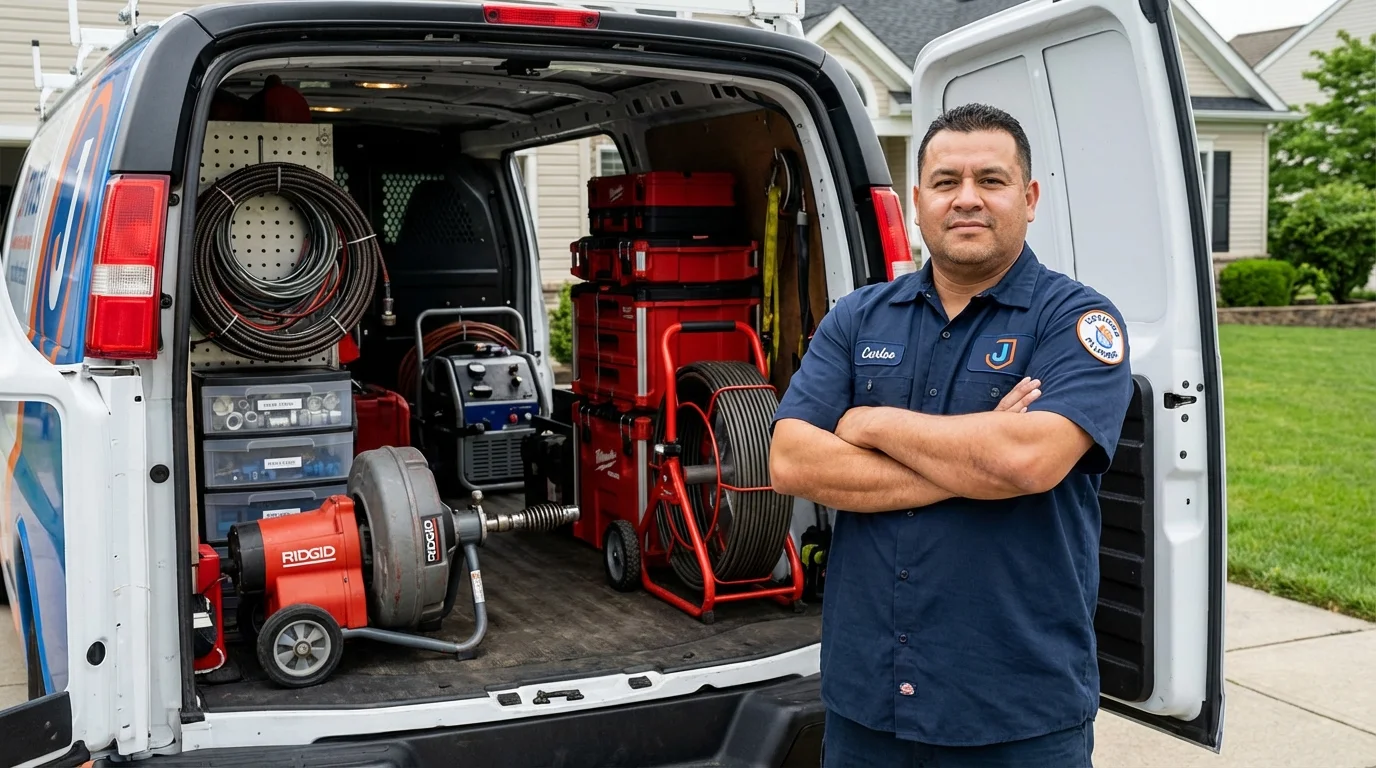 Professional drain cleaning equipment and Johns Plumbing LLC plumber in Bay Minette