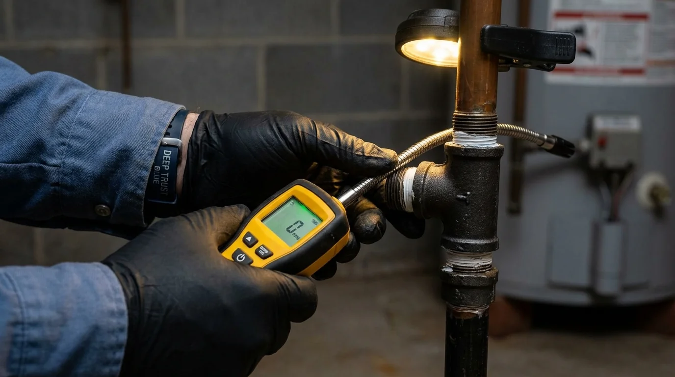Gas leak detection with electronic sniffer by Johns Plumbing LLC in Bay Minette