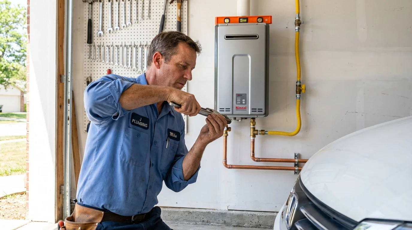 Tankless water heater installation by a Johns Plumbing LLC plumber in Bay Minette